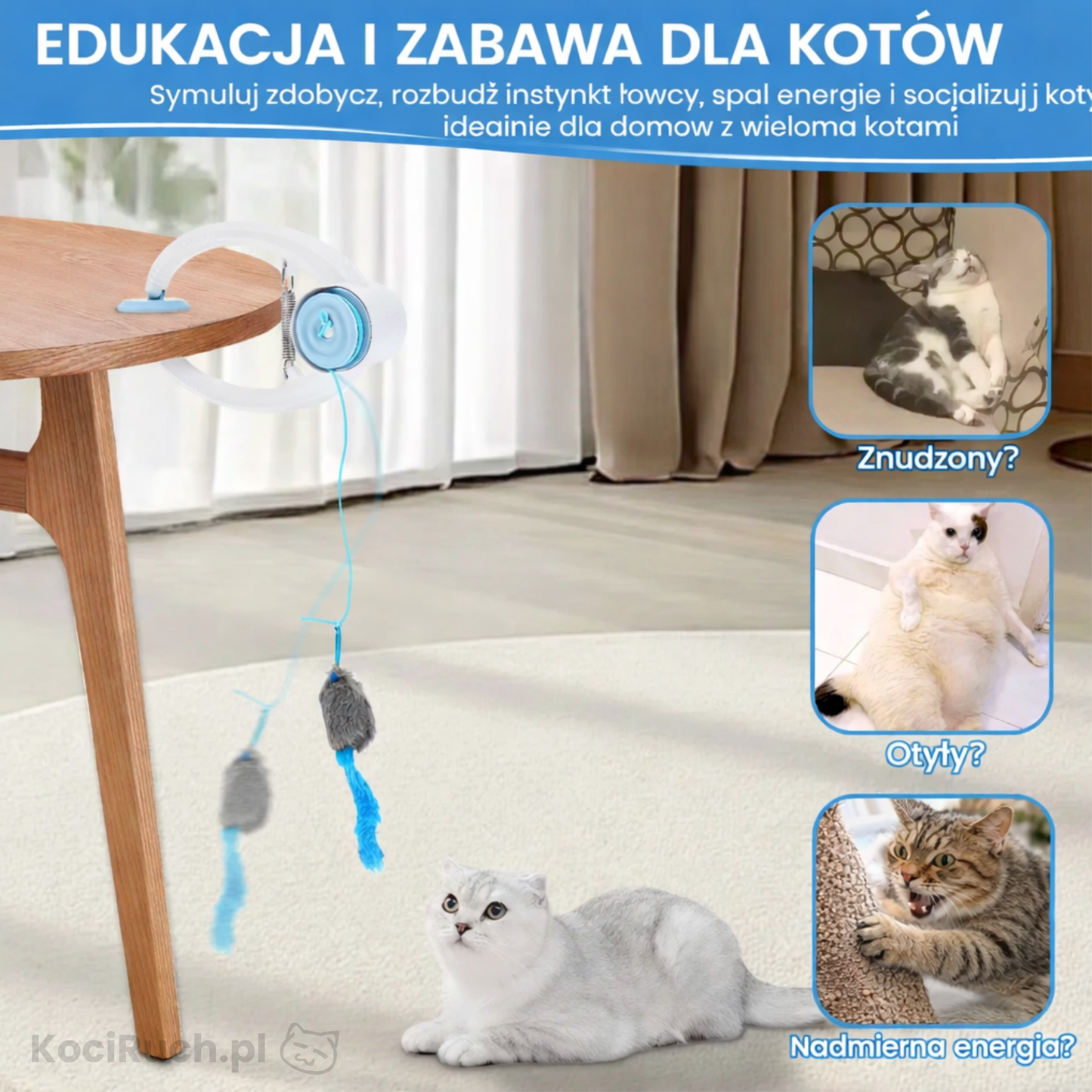 Elektryczna zabawka dla kota KociRuch™